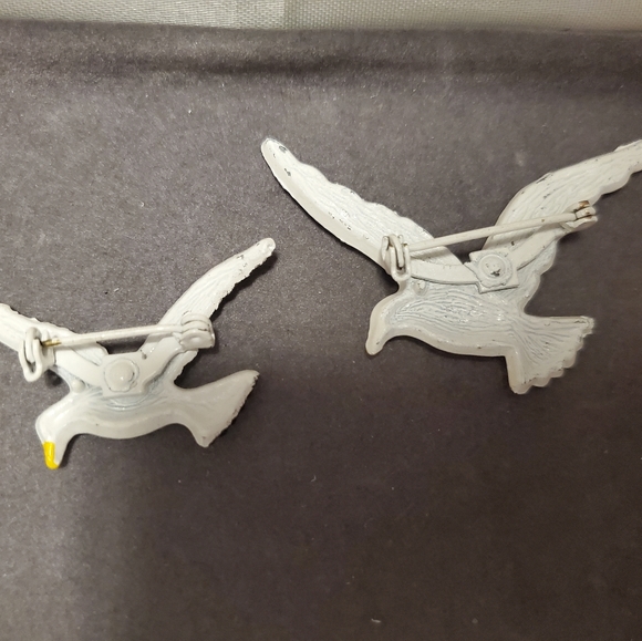 Unique And Rare Vintage Brooch Two Birds ~ Vintage Jewellery - Picture 9 of 12